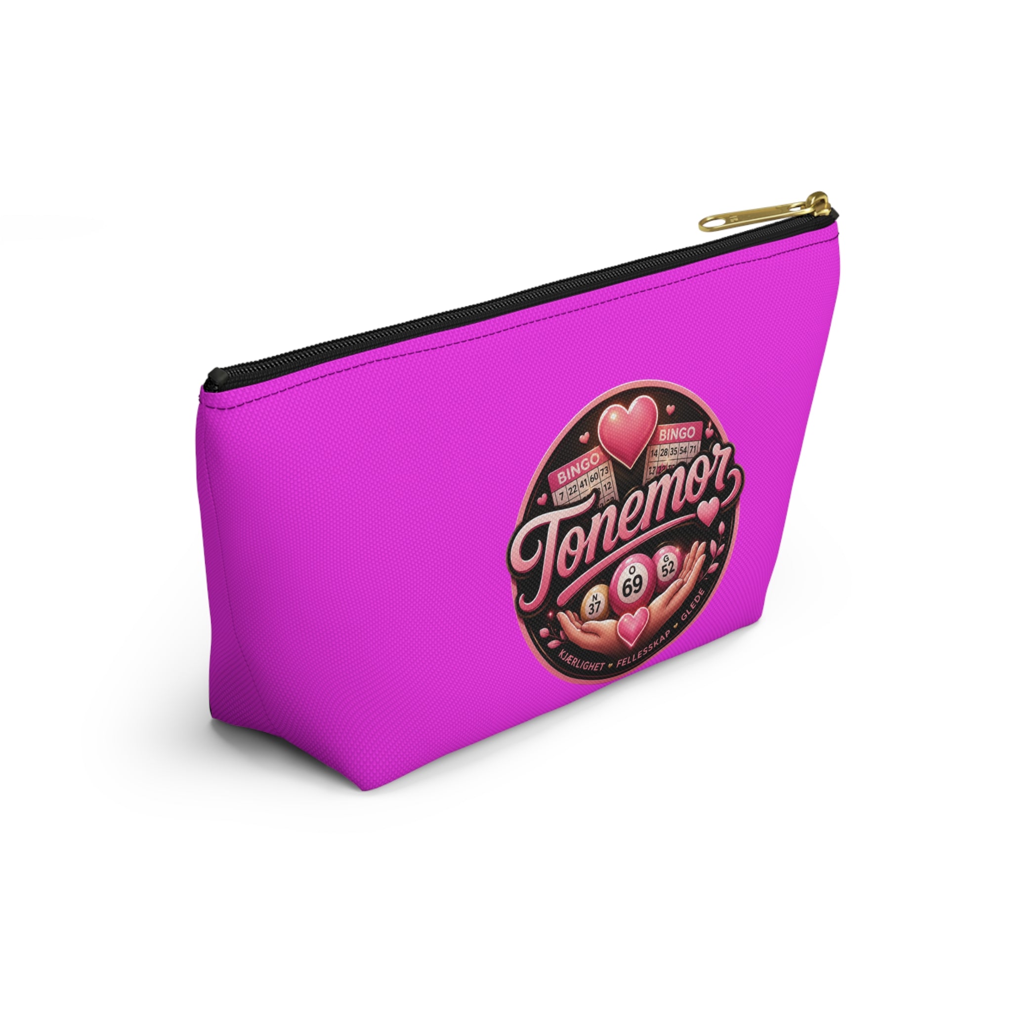 Pink Tonemor Bingo Accessory Pouch — T-Bottom Cosmetic Bag