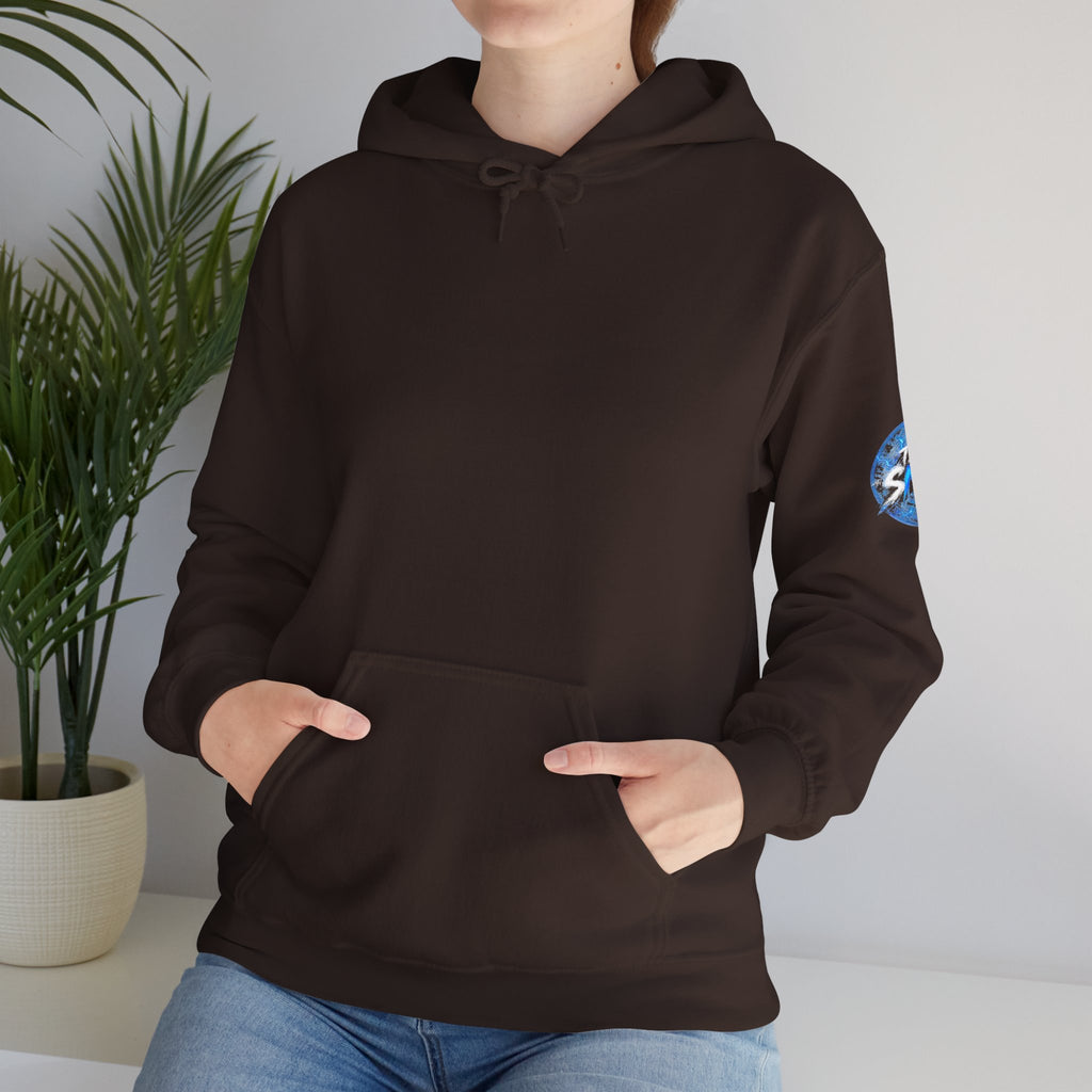 Nord Globe Hoodie — Blue Vintage Graphic Hooded Sweatshirt