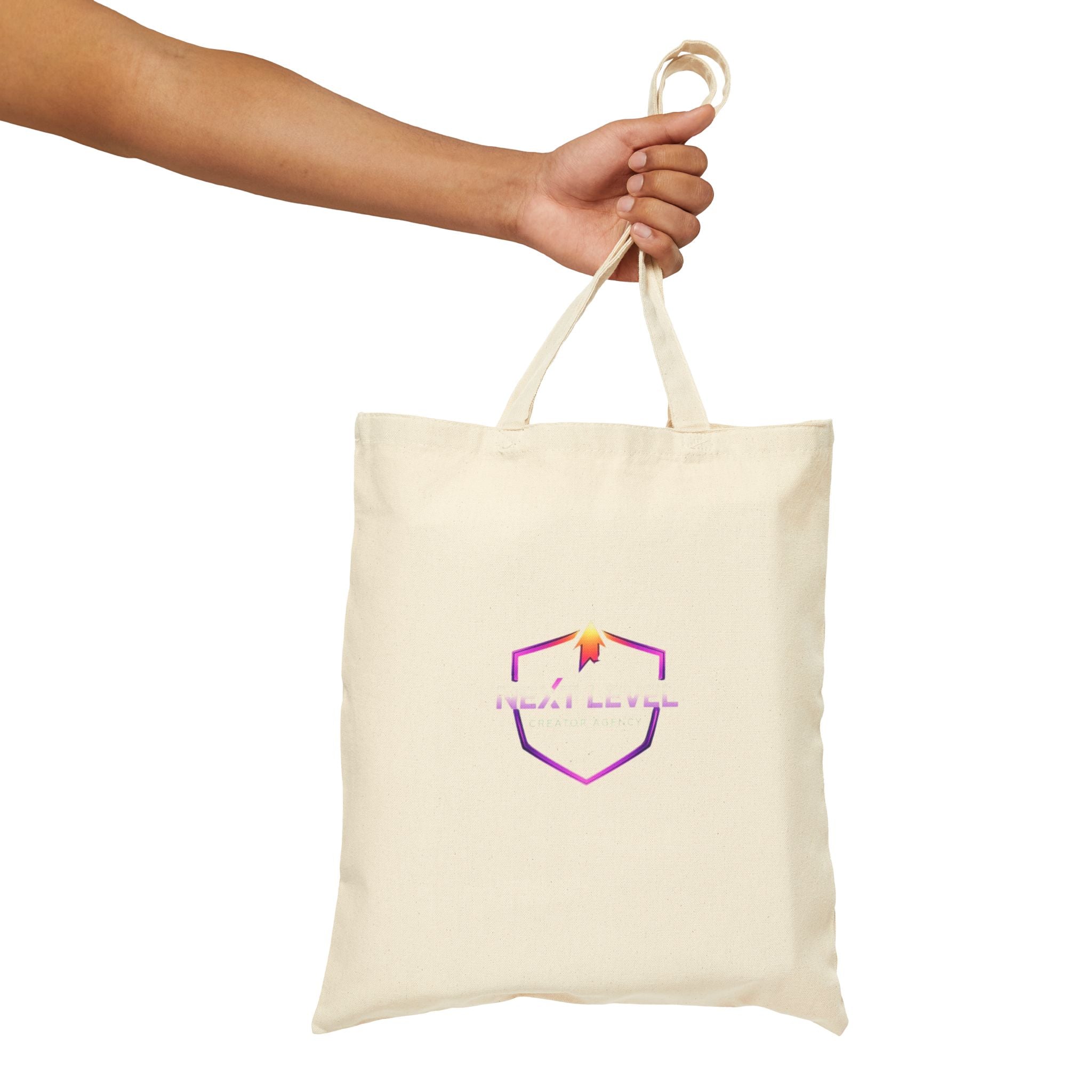 Next Level Tote Bag — Minimal Hexagon Logo with Sunset Accent