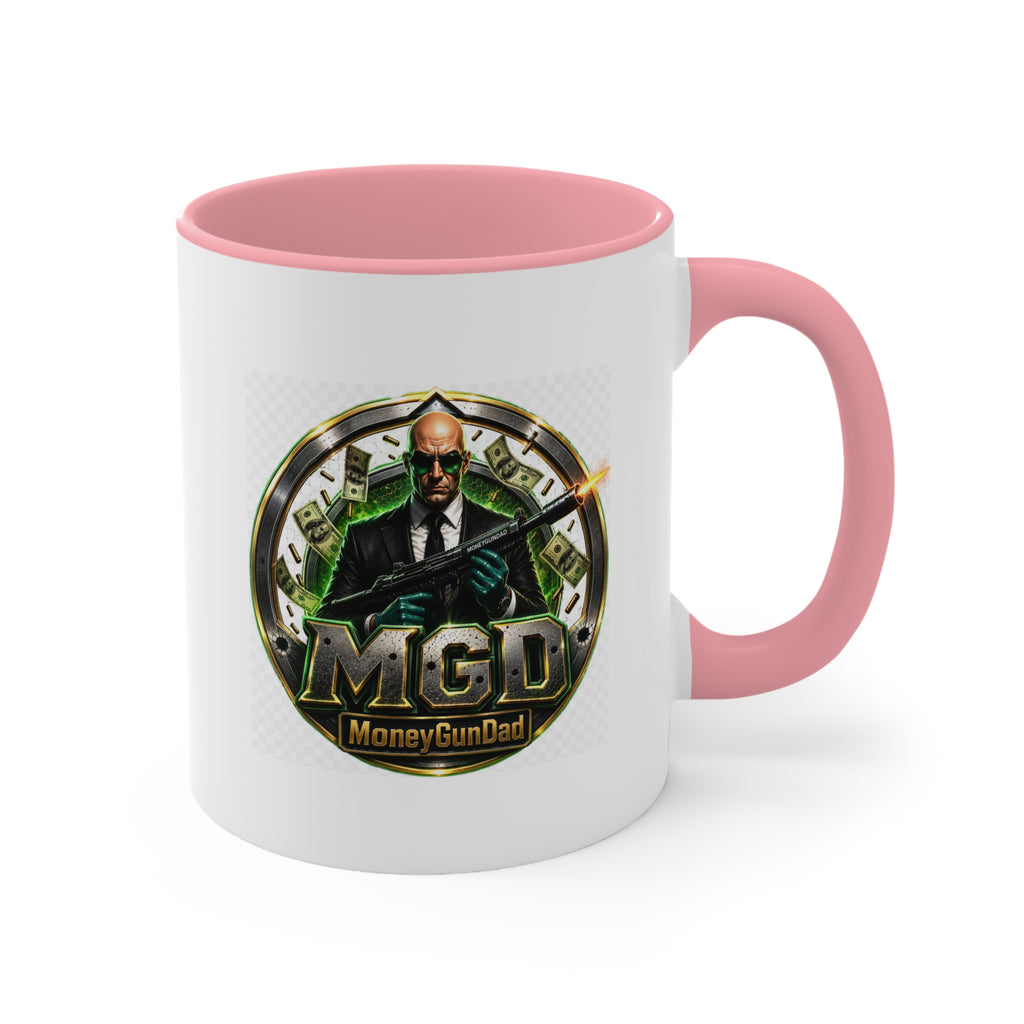 MoneyGunDad Accent Mug — Gamer/Streamer Logo Coffee Cup