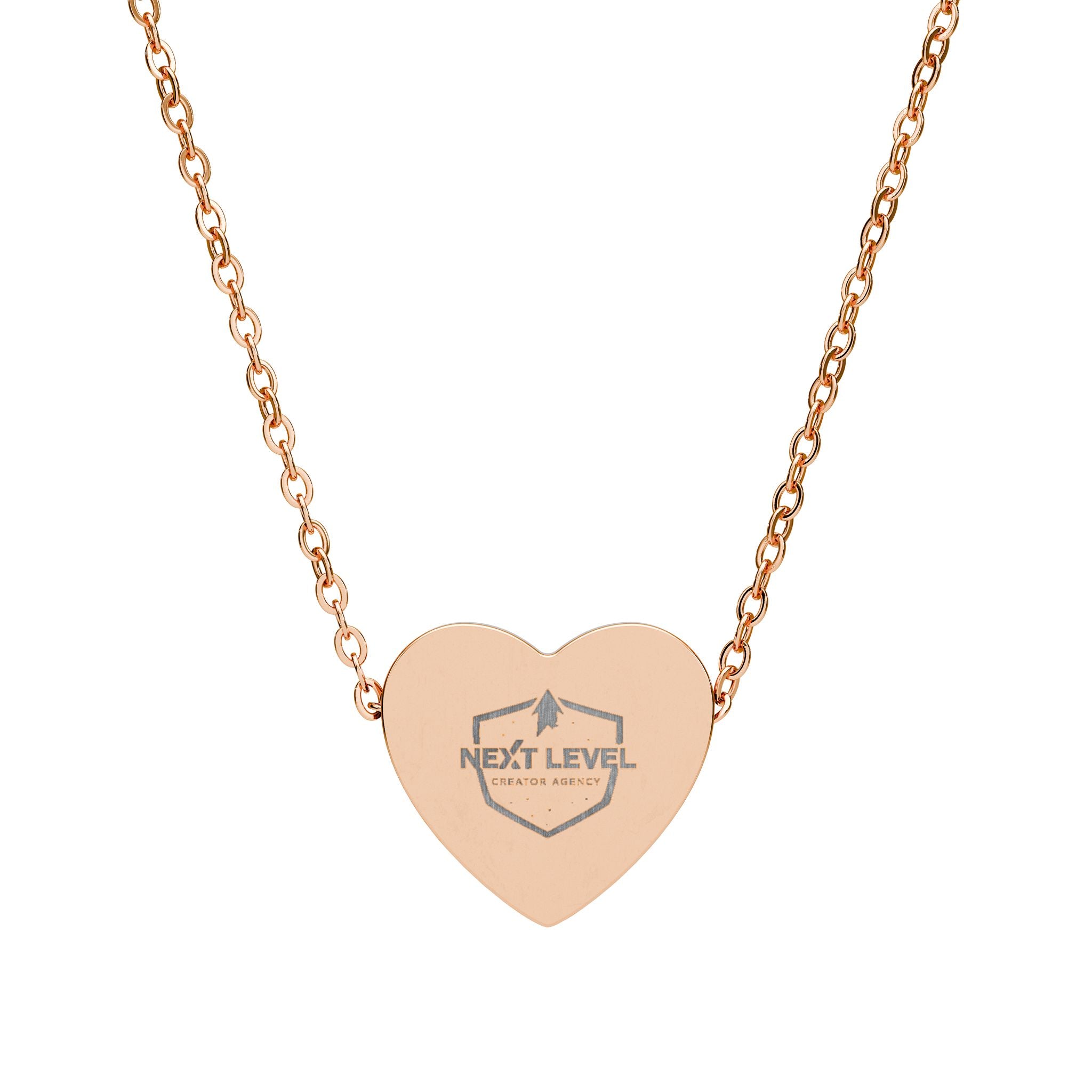 NLC Engraved Heart Necklace — Personalized Crown & Initial Pendant