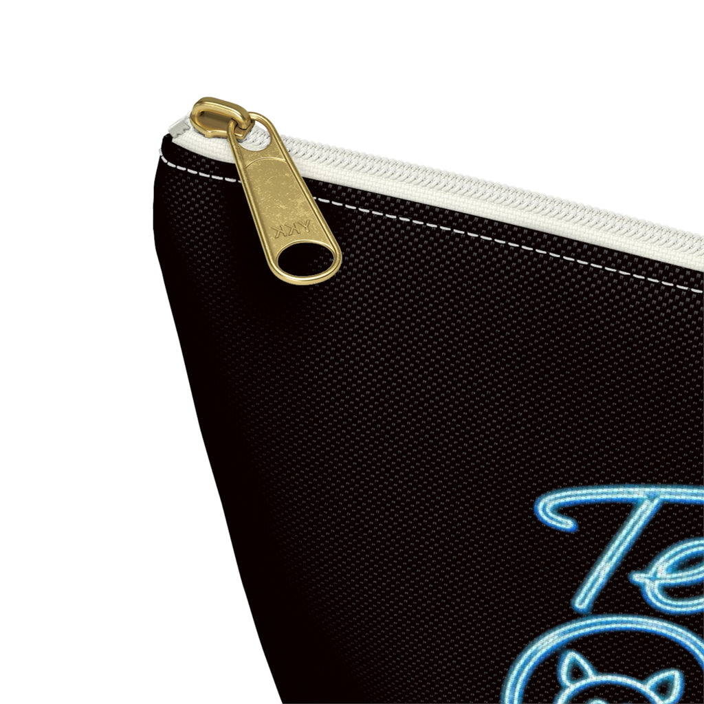 Team Oink Accessory Pouch — Black T-Bottom Makeup & Gadget Organizer