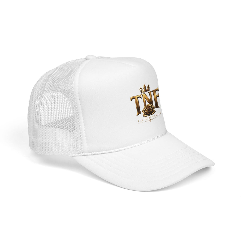 TNF Gold Rose Trucker Hat — The Dark Family Logo Foam Cap