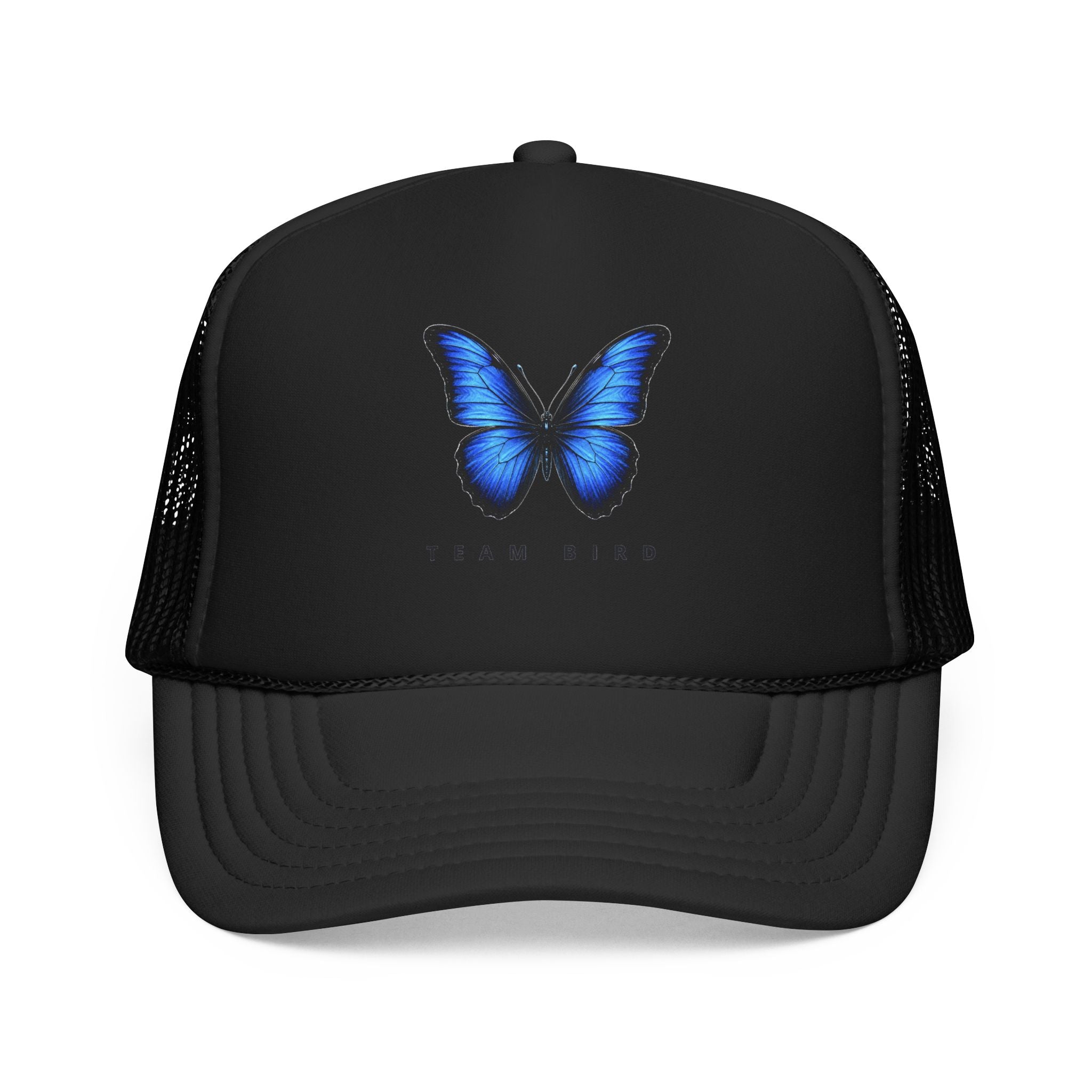 Blue Butterfly Trucker Hat — Vibrant Monarch-Inspired Foam Cap
