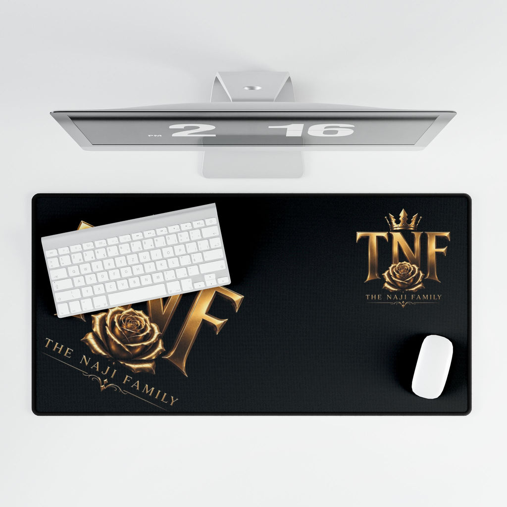 TNF Gold Crest Desk Mat — Large Gaming & Office Mousepad (The Naif Family)