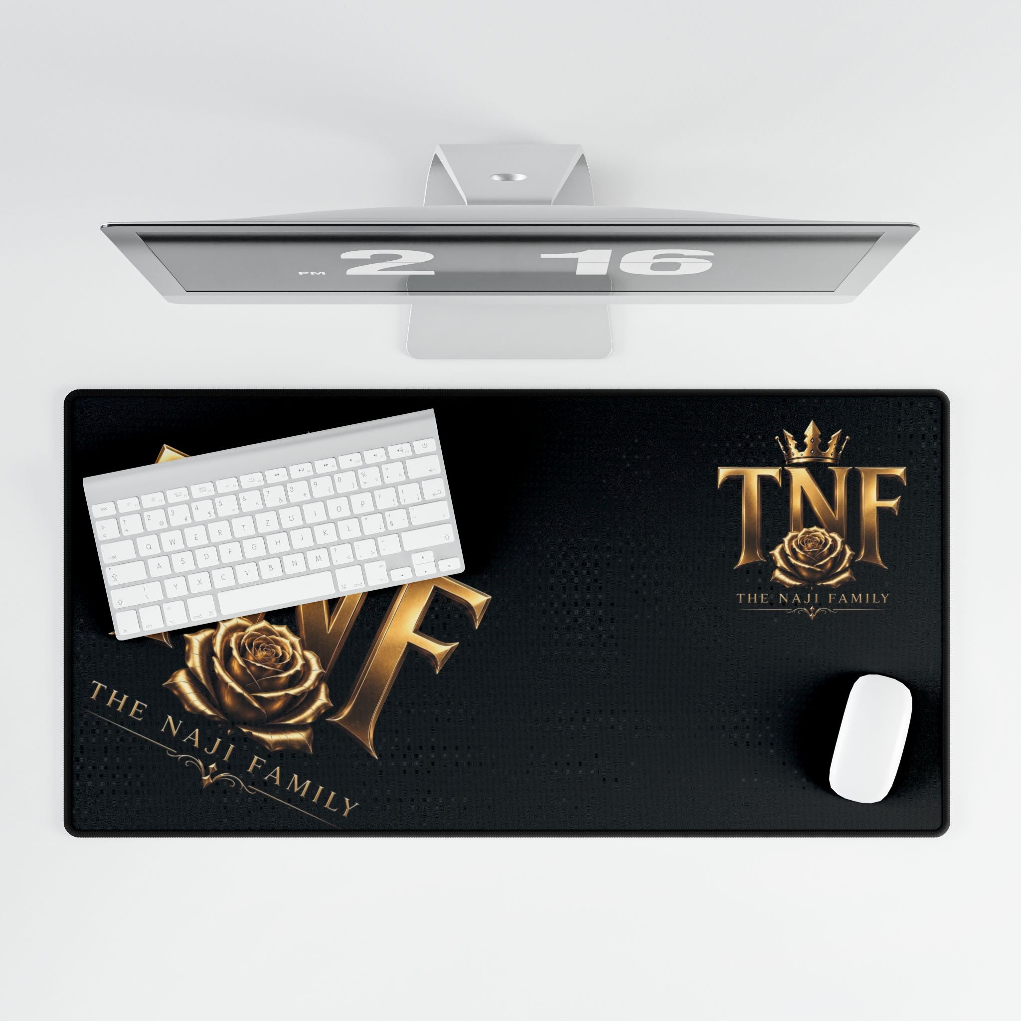 TNF Gold Crest Desk Mat — Large Gaming & Office Mousepad (The Naif Family)