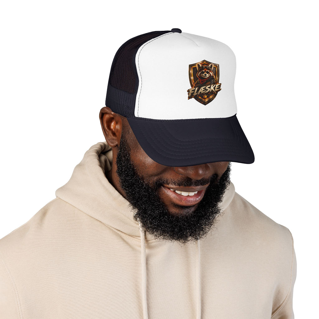 Ember Raccoon Shield Trucker Hat