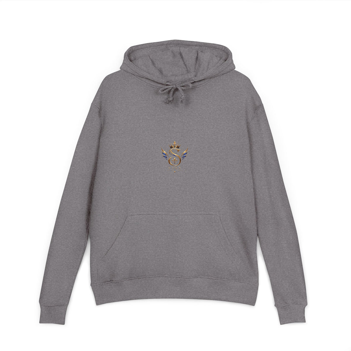 Crown S Wings Hoodie — Gold Fleur-de-Lis Logo French Terry Sweatshirt