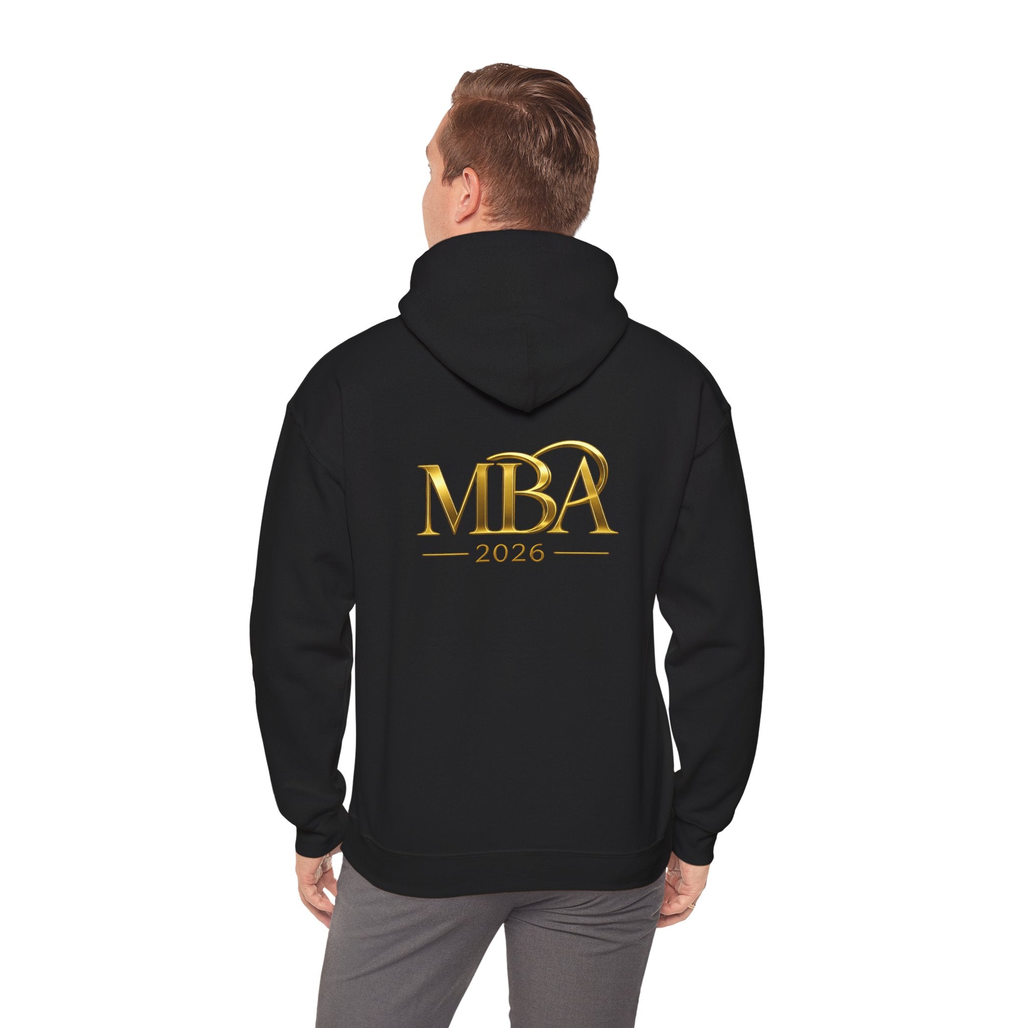 MBA 2026 Gold Logo Hoodie — Graduation/Alumni Commemorative Sweatshirt