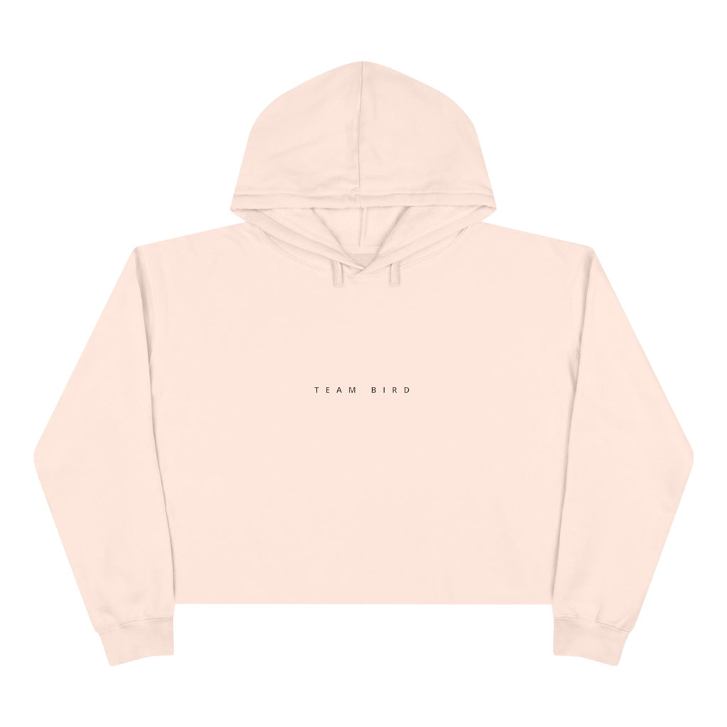 Butterfly Crop Hoodie — Minimal Blue Butterfly Graphic Crop Sweatshirt