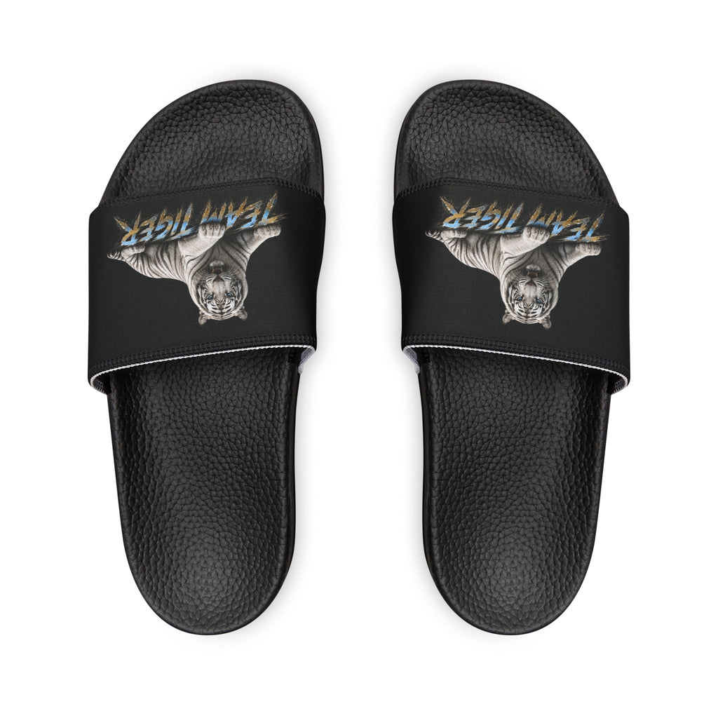 Tiger Graphic Slide Sandals — "Team Tiger" Removable-Strap Men's Slides