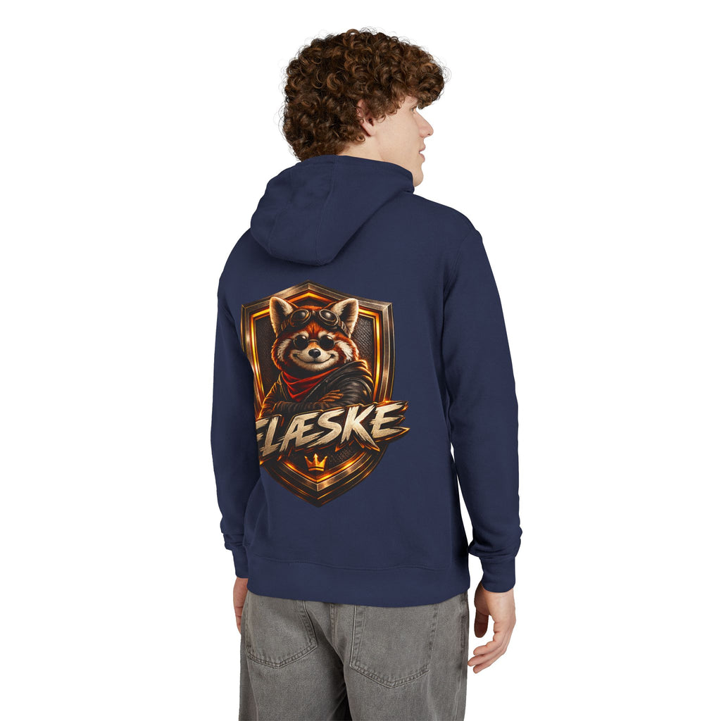 Raccoon Crest Hoodie — "Flæske" Gamer Logo Pullover