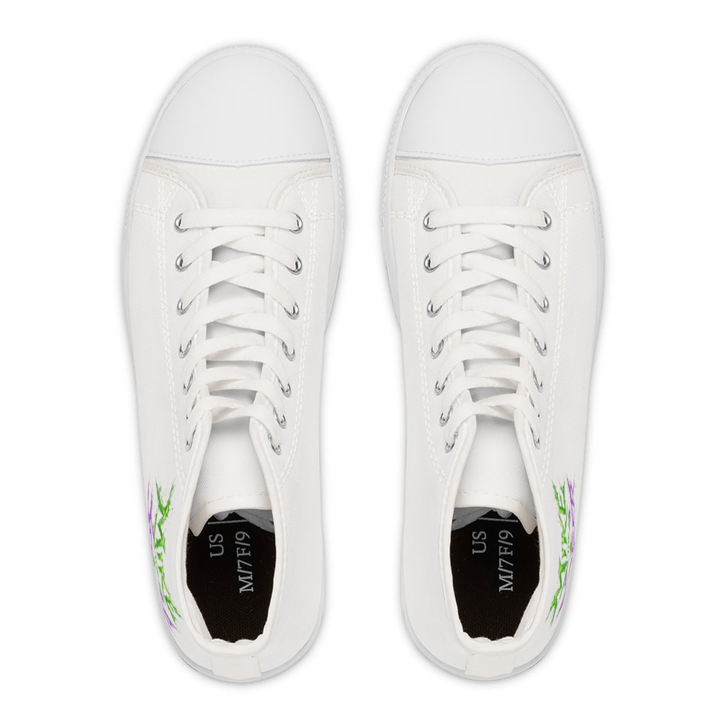 High Top Sneakers — Neon Graffiti "Make It Quicker" Women's Canvas Shoes
