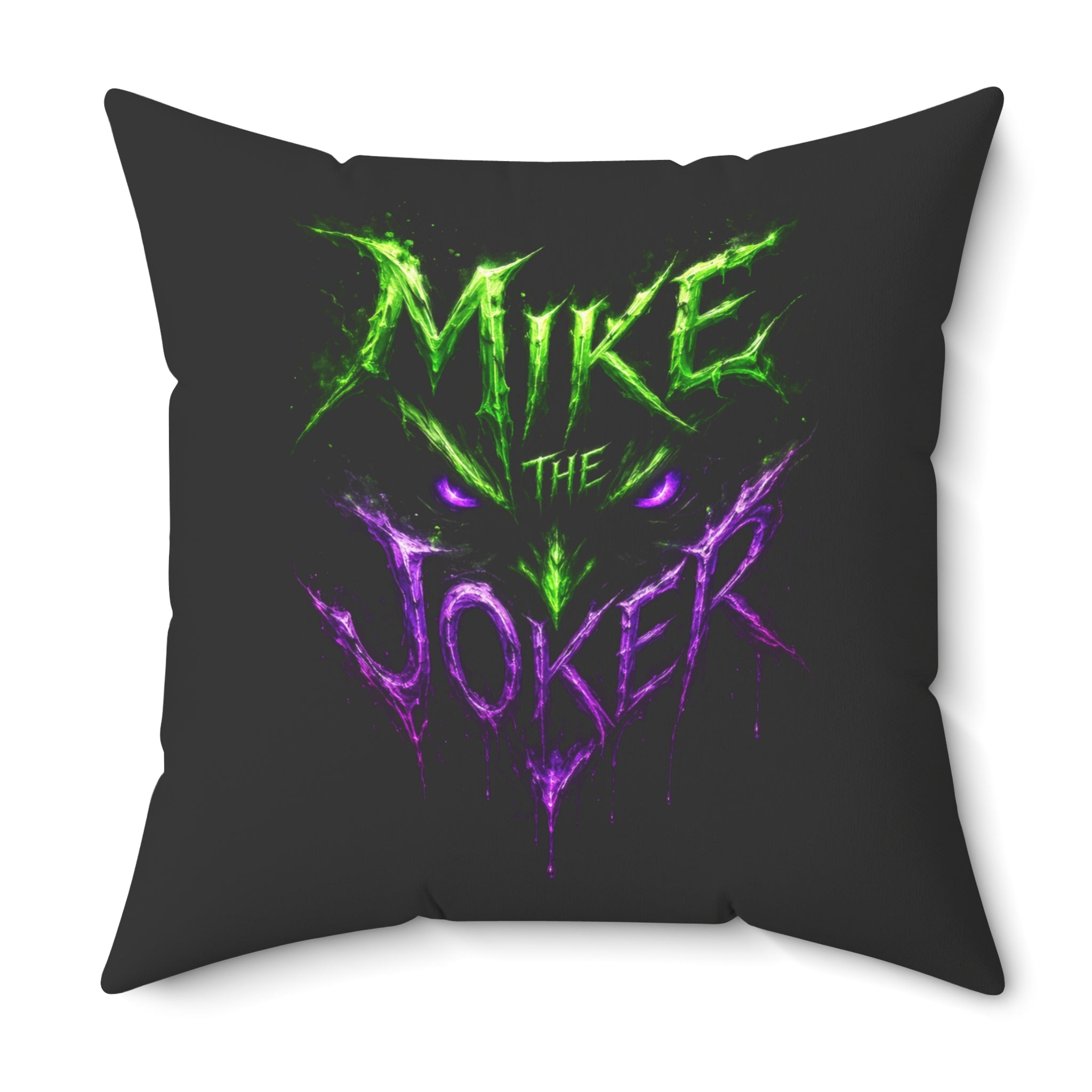 Mike the Joker Neon Graphic Pillow - Spun Polyester Decorative Cushion