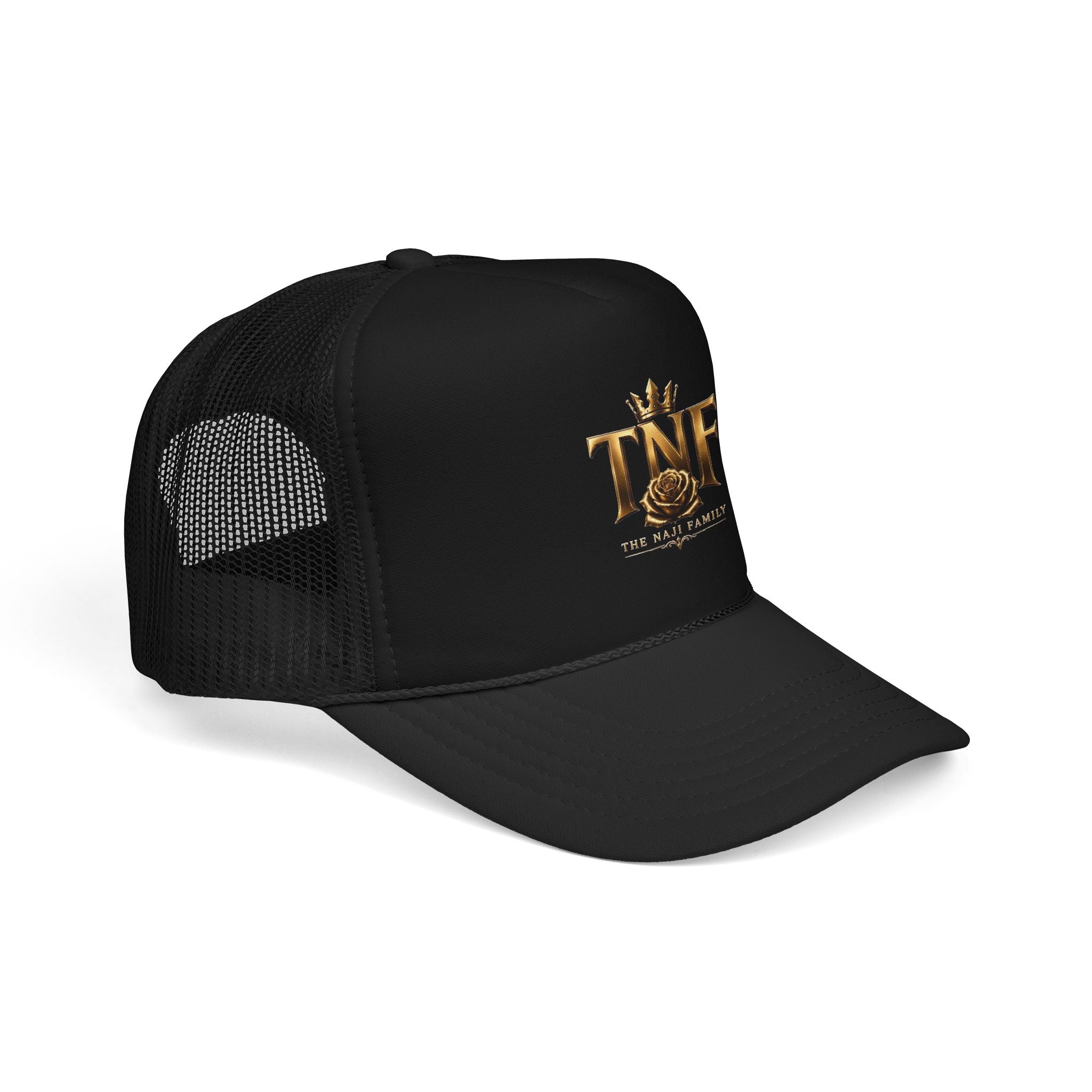 TNF Gold Rose Trucker Hat — The Dark Family Logo Foam Cap