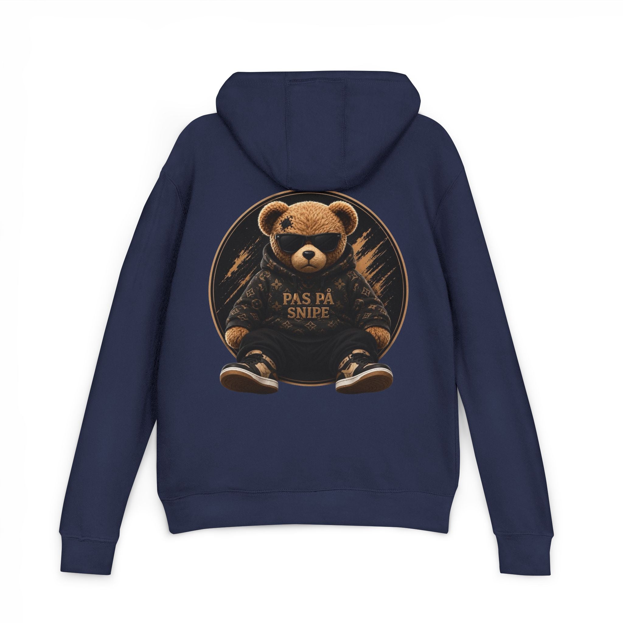 Teddy Bear Hoodie — 'Pas På Snipe' Graphic Pullover
