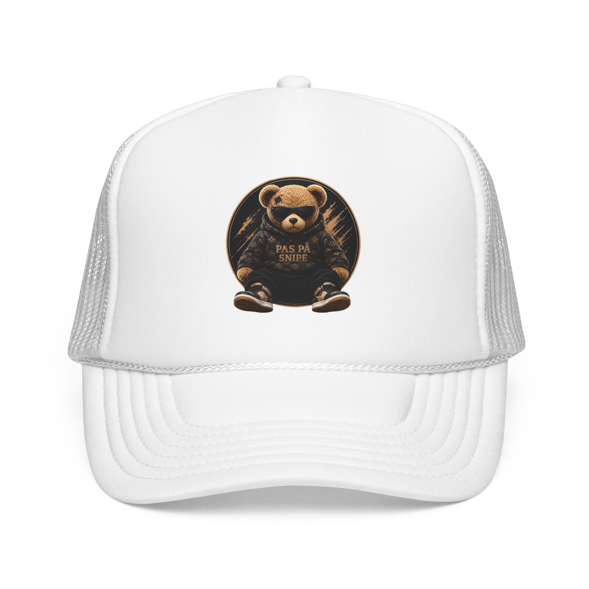 Teddy Bear Trucker Hat — Vintage "Pas de Panier" Patch Cap