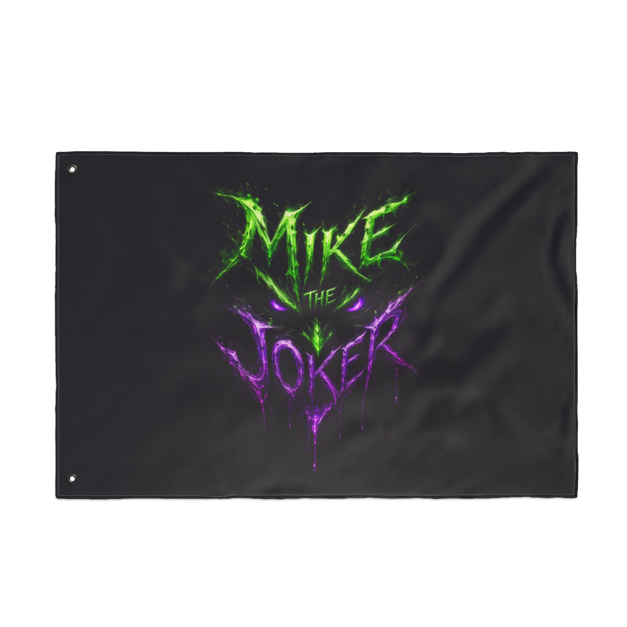 Double-Sided Flag – "Mike the Joker" Neon Horror Design