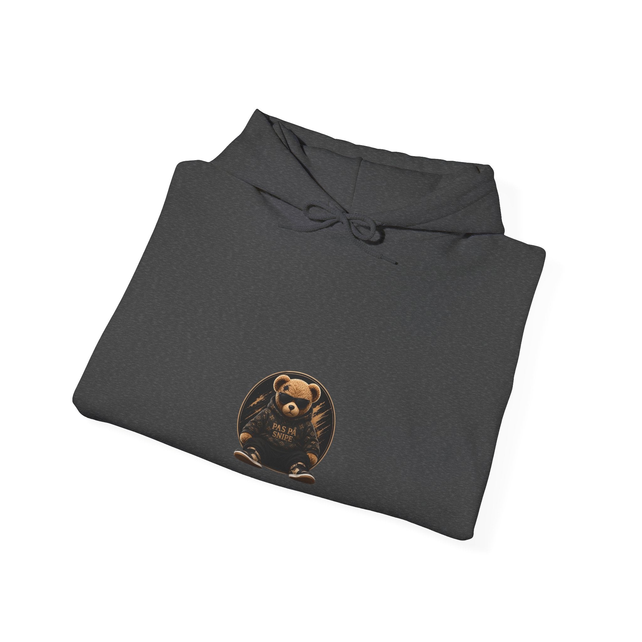 Bear Graphic Hoodie — 'Pas de Swipe' Cute Round Bear Pullover