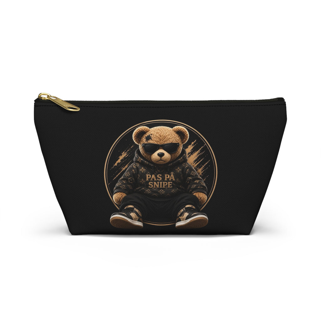 Teddy Bear Accessory Pouch - 'Pas På Snipe' Graphic Cosmetic Bag