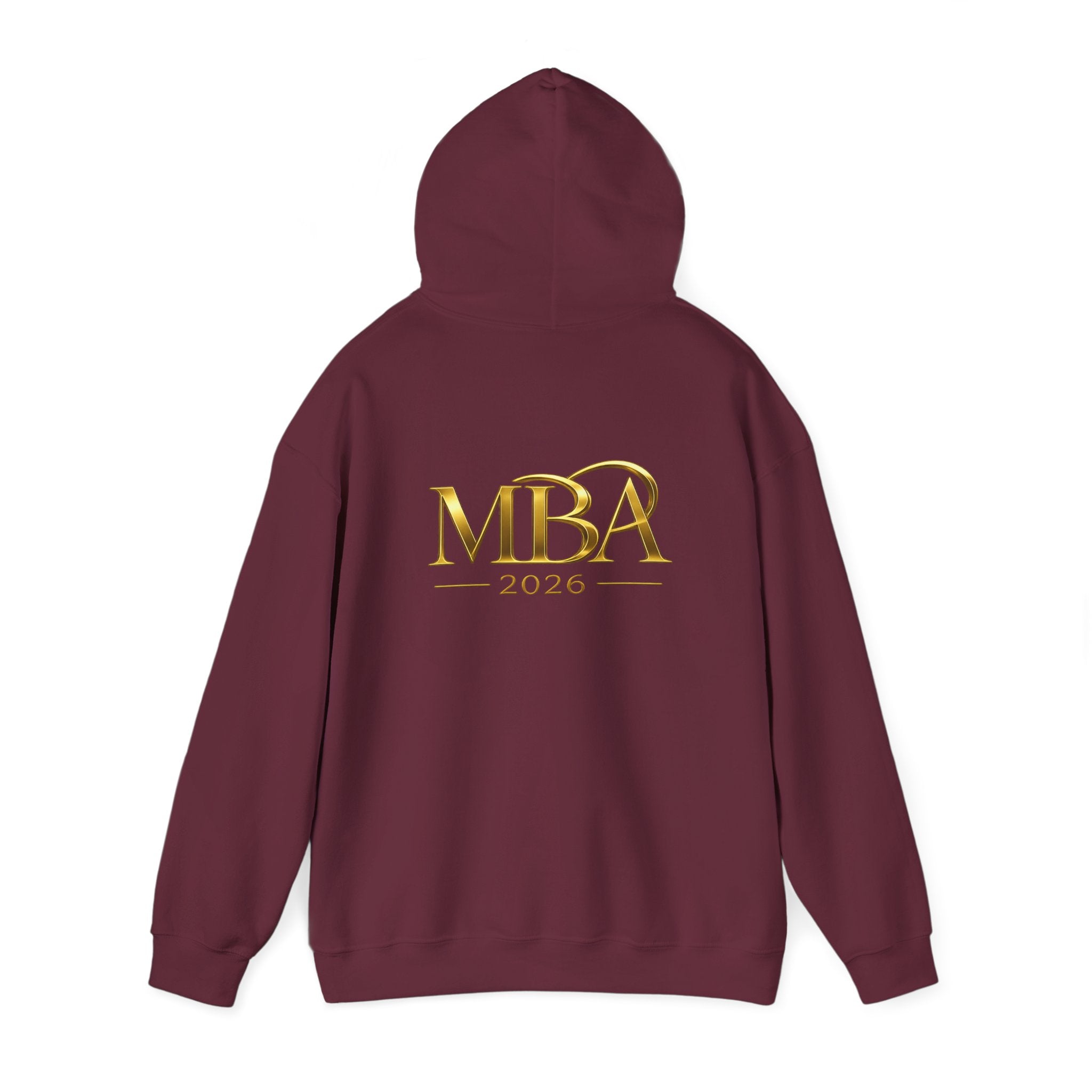 MBA 2026 Gold Logo Hoodie — Graduation/Alumni Commemorative Sweatshirt