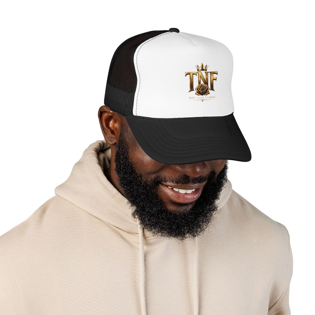 TNF Gold Rose Trucker Hat — The Dark Family Logo Foam Cap