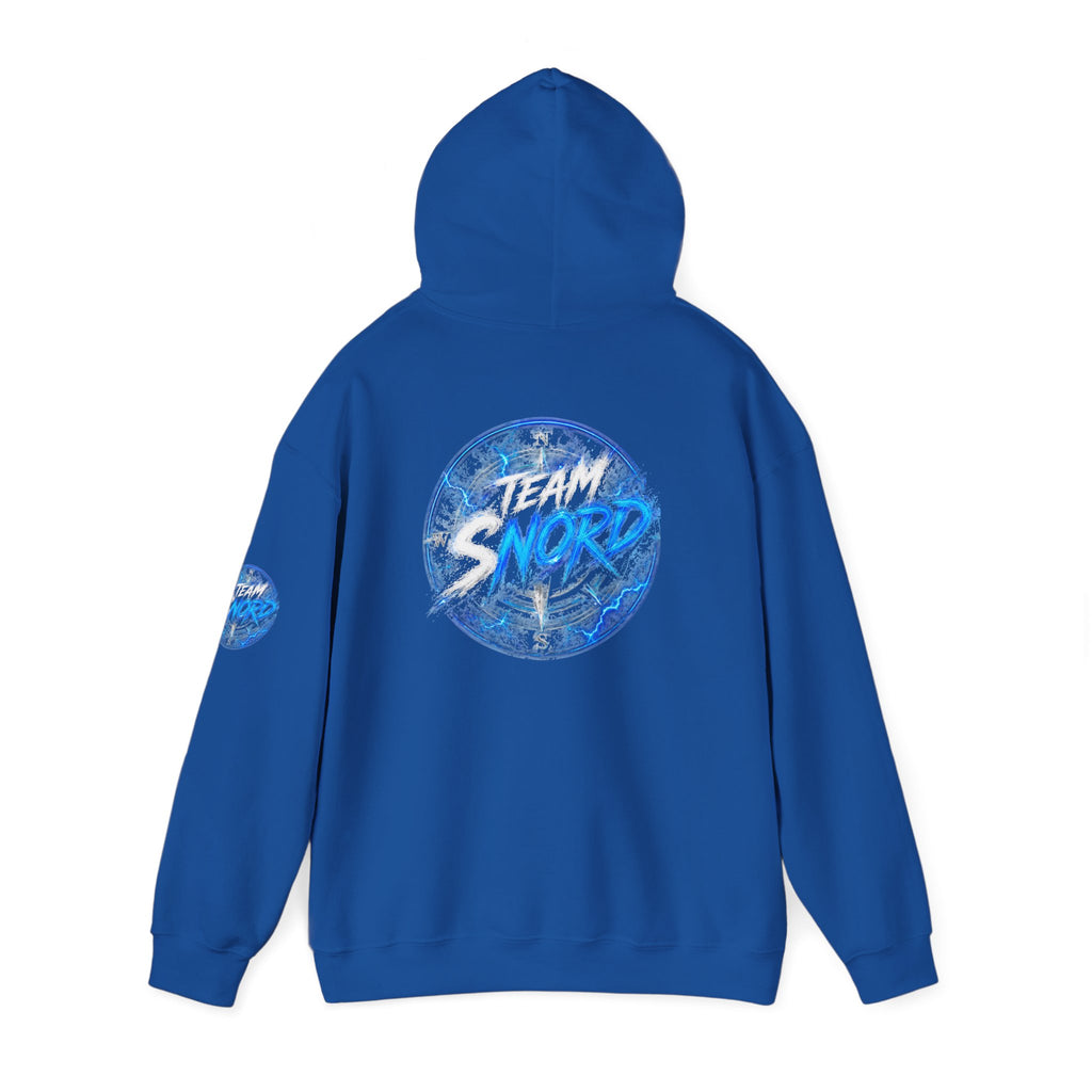 Nord Globe Hoodie — Blue Vintage Graphic Hooded Sweatshirt