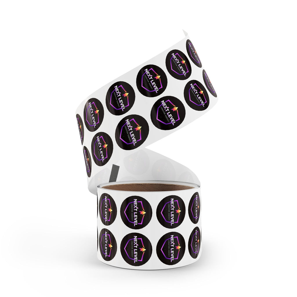 Next Level Round Sticker Labels – Branded Logo Sticker Rolls for Packaging & Promotions