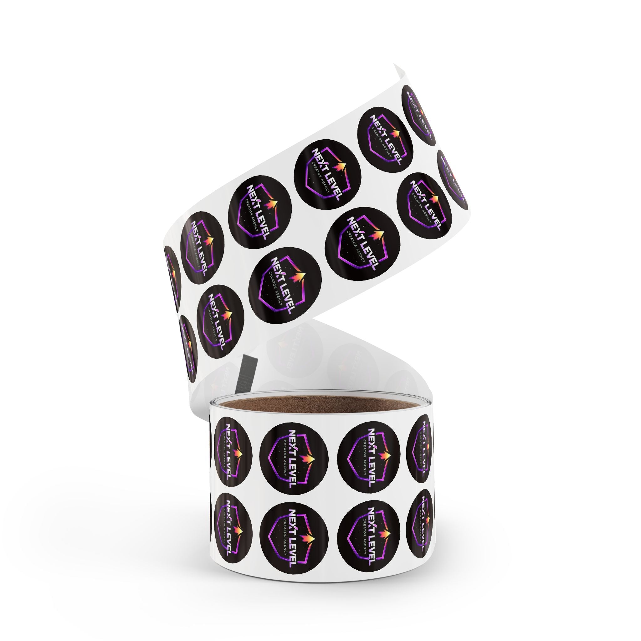 Next Level Round Sticker Labels – Branded Logo Sticker Rolls for Packaging & Promotions