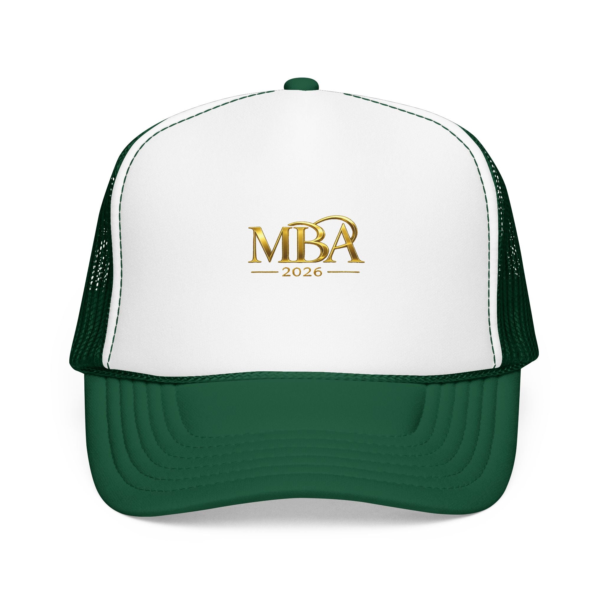 MBA 2026 Trucker Hat - Gold Embroidered Foam Mesh Cap