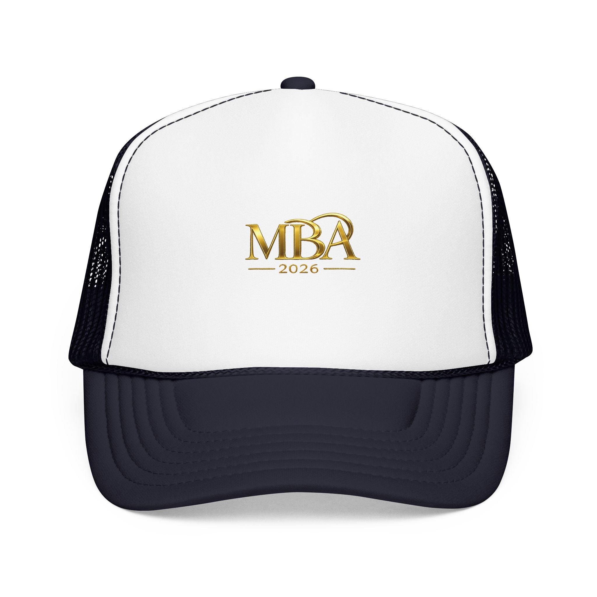 MBA 2026 Trucker Hat - Gold Embroidered Foam Mesh Cap