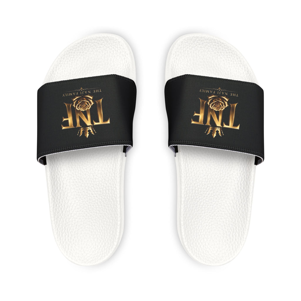 Slide Sandals — Black Gold Logo Removable-Strap Slides