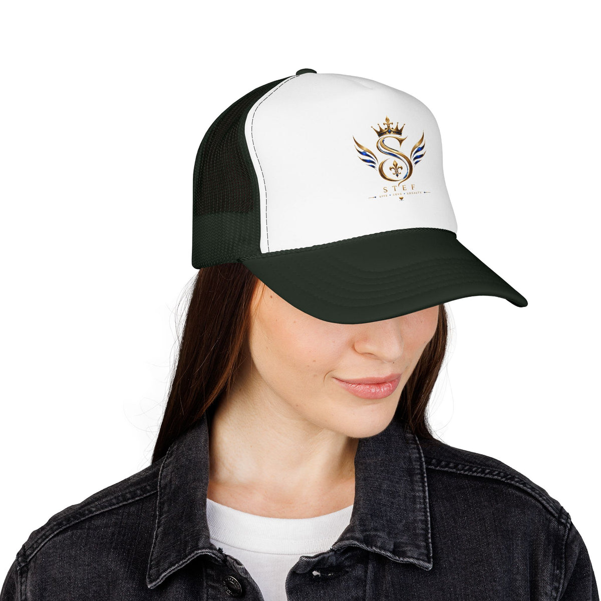 Embroidered Royal S Crest Trucker Hat – Gold Crown & Wings Foam Cap