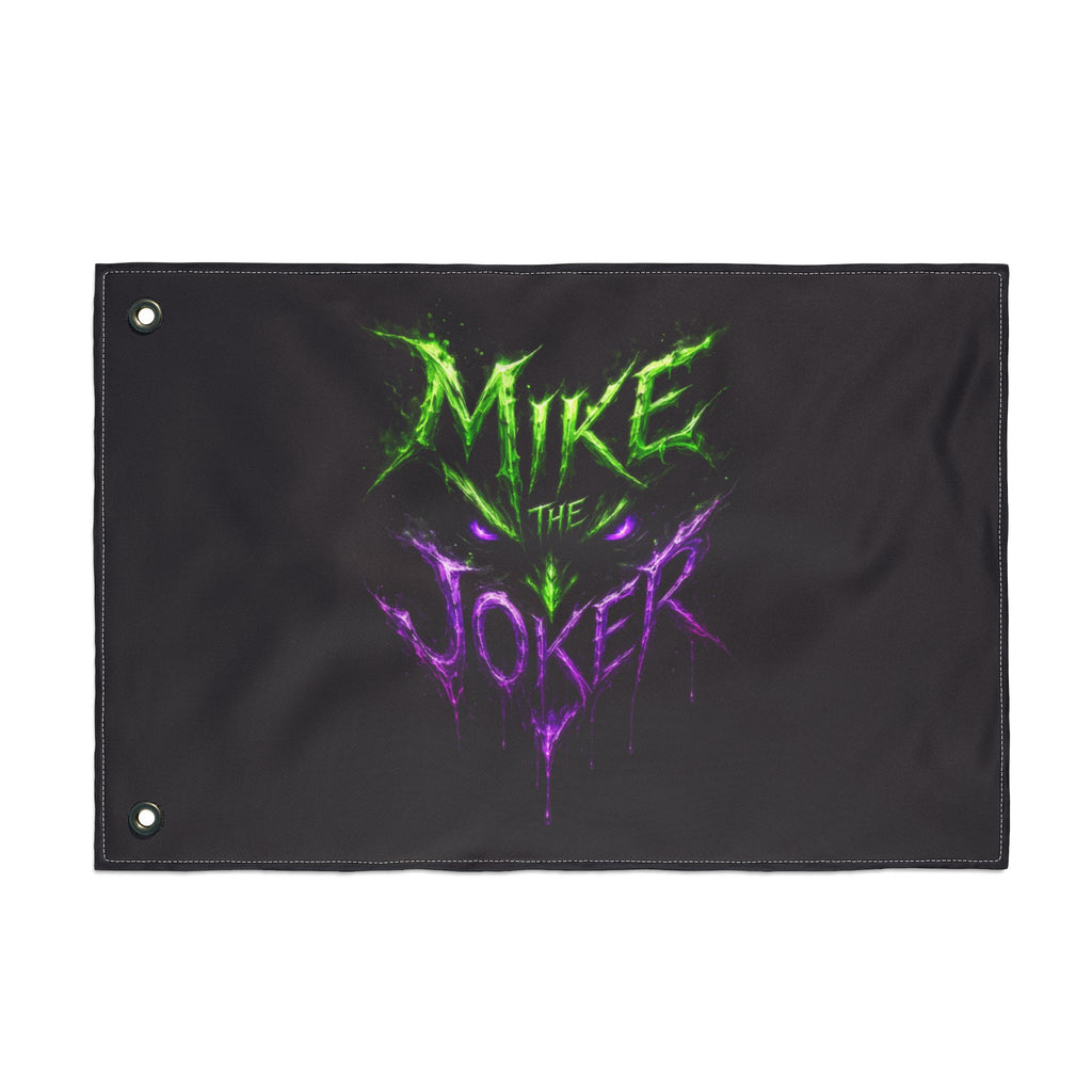 Double-Sided Flag – "Mike the Joker" Neon Horror Design