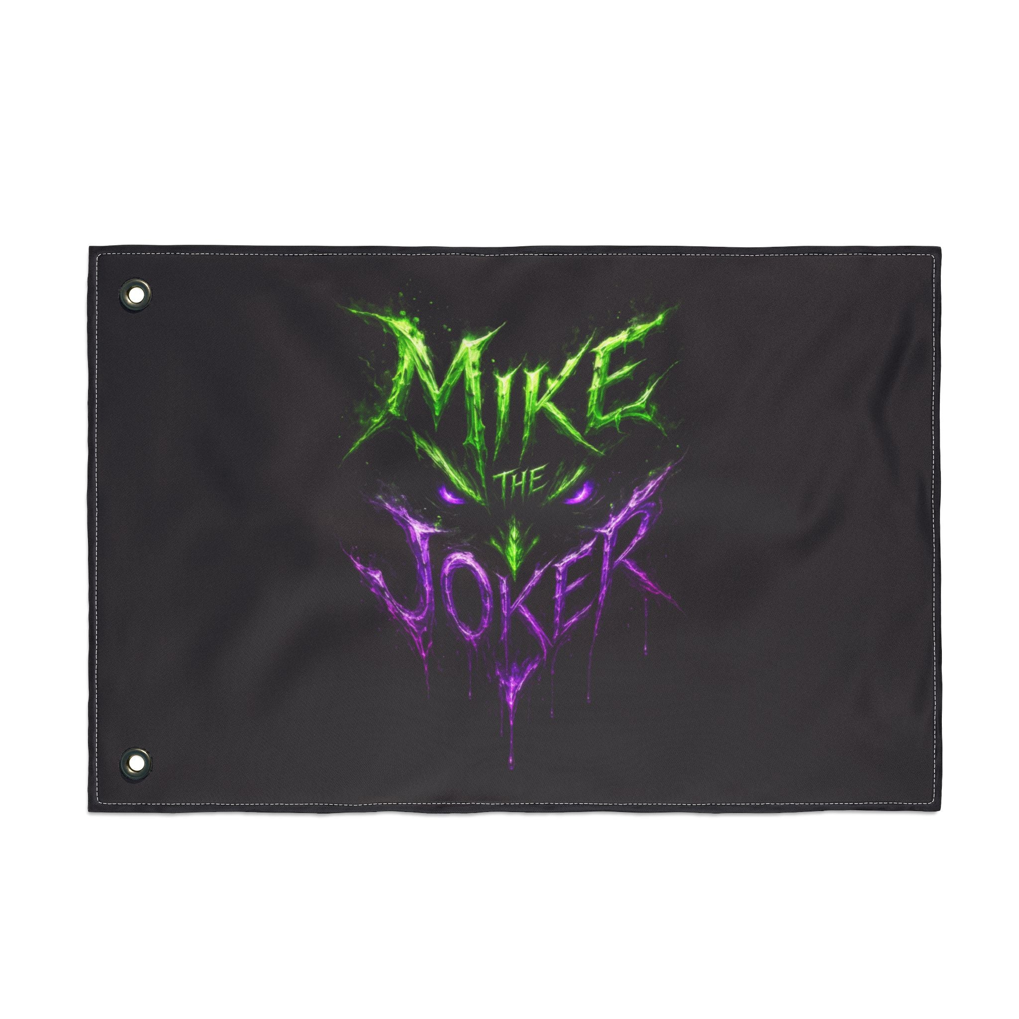 Double-Sided Flag – "Mike the Joker" Neon Horror Design
