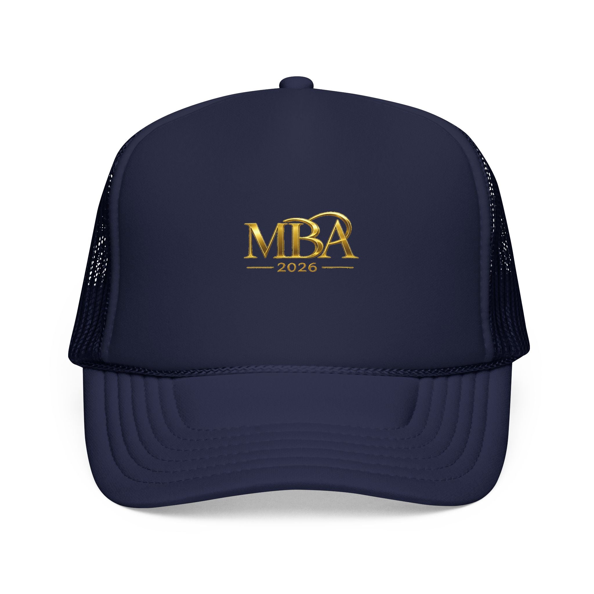 MBA 2026 Trucker Hat - Gold Embroidered Foam Mesh Cap