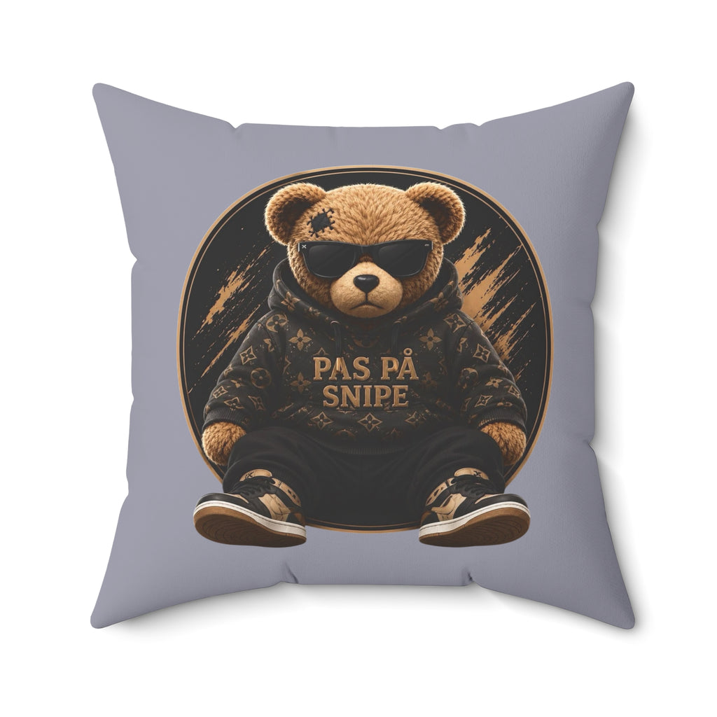 Teddy Bear 'Pas På Snipe' Decorative Pillow — Cozy Scandinavian Accent Pillow