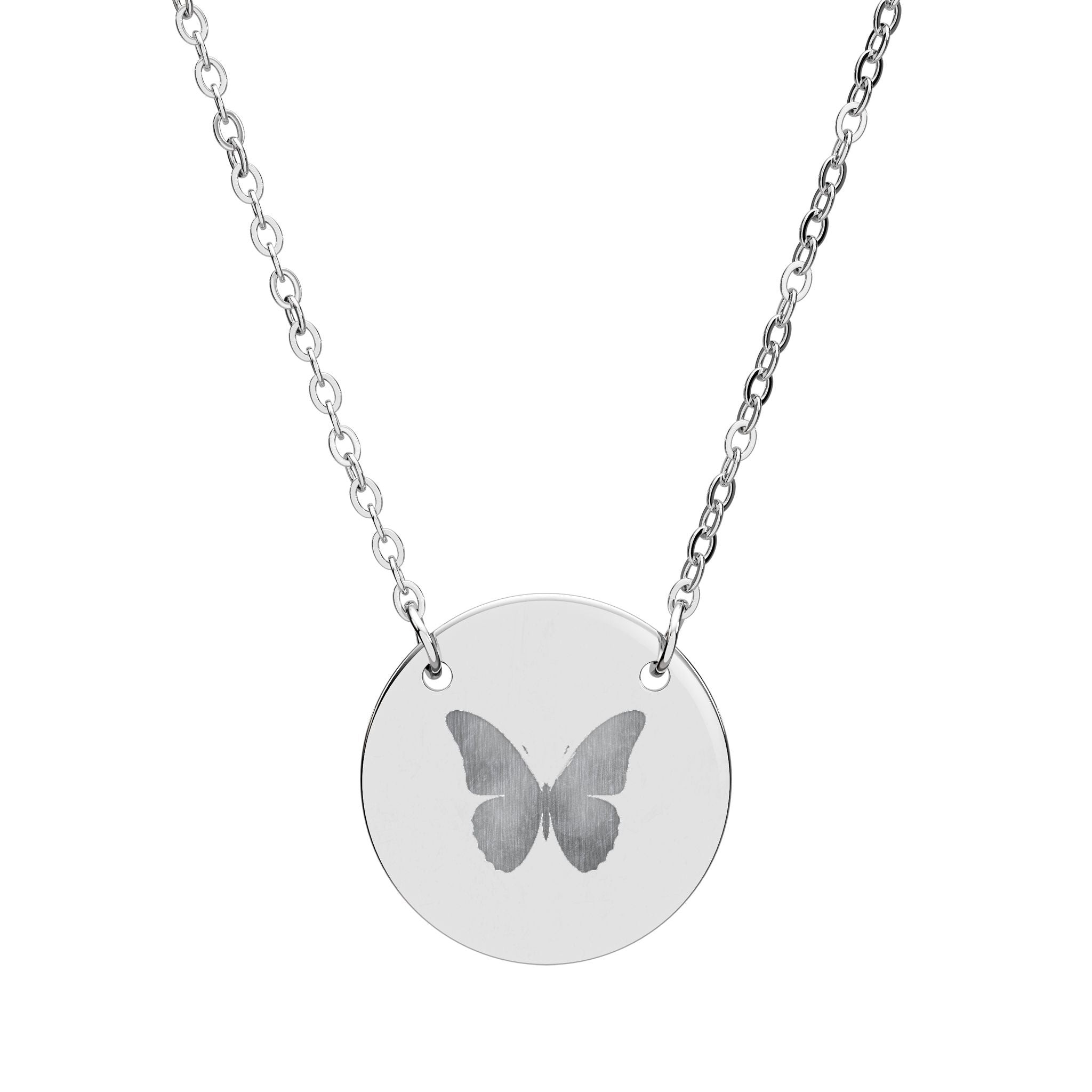 Engraved Circle Necklace — Personalized Fingerprint Pendant