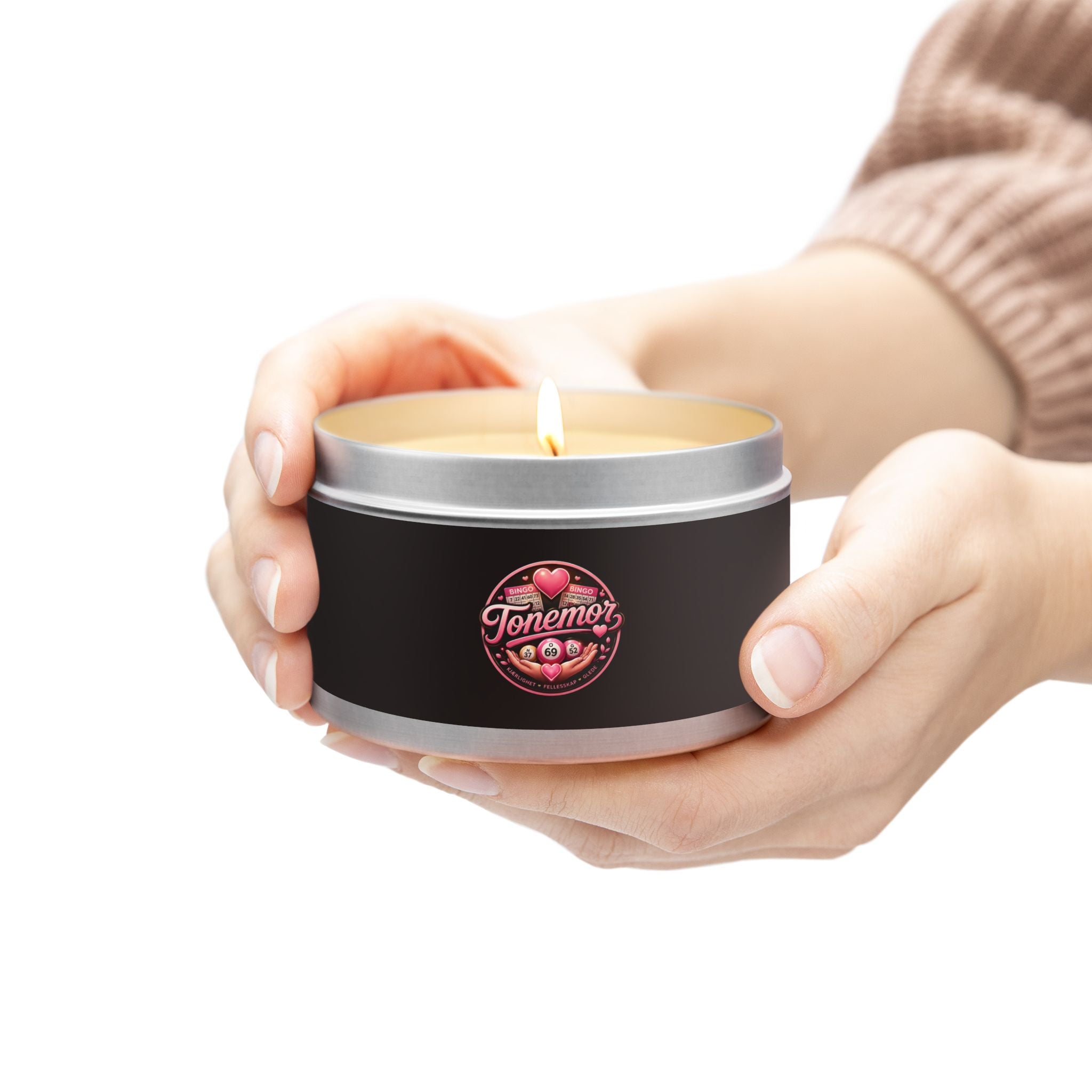 Black Tin Candle — Tonemo’s Romantic Rose Scented Travel Candle