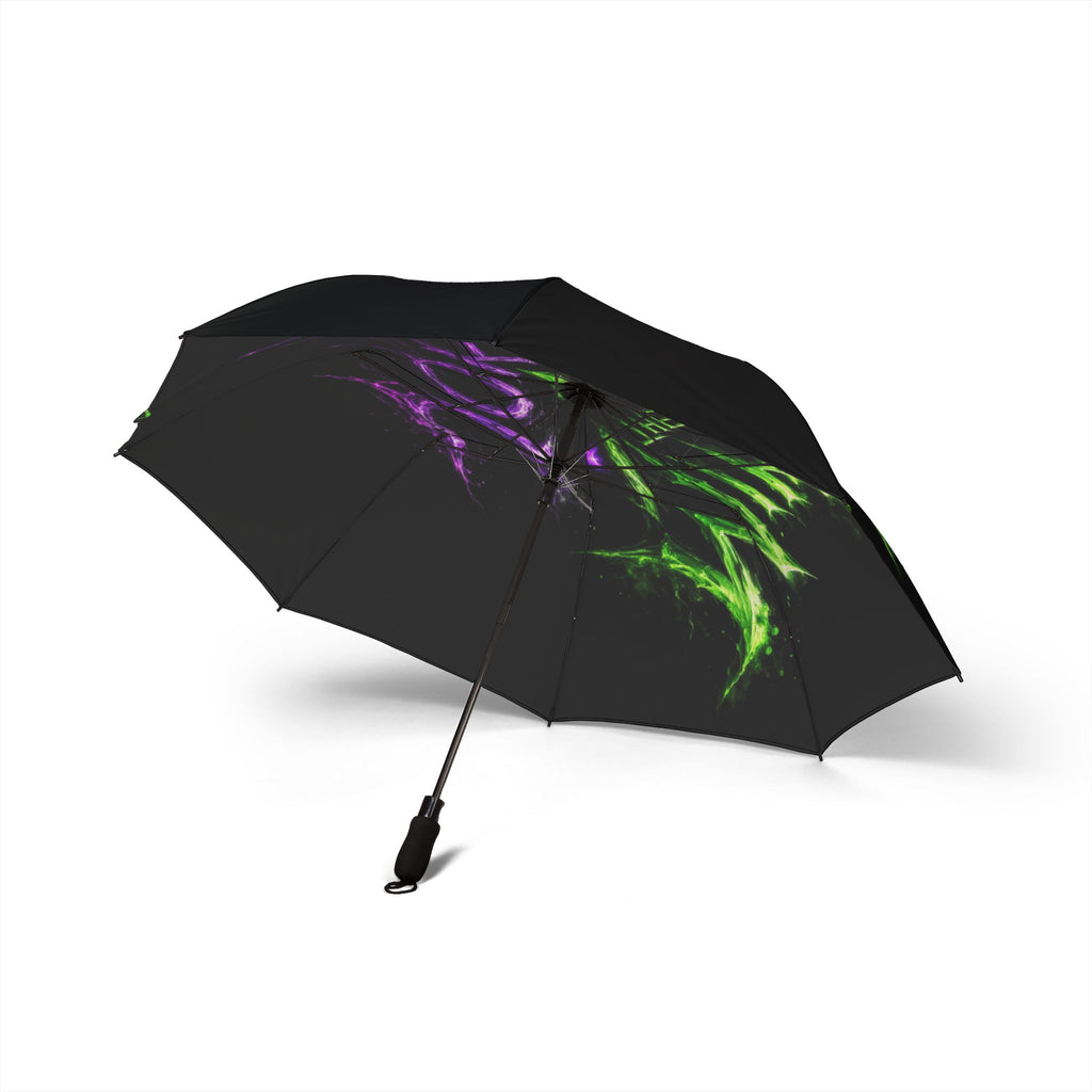 Foldable Umbrella — Neon 'Wake The Soul' Graphic Weather Umbrella