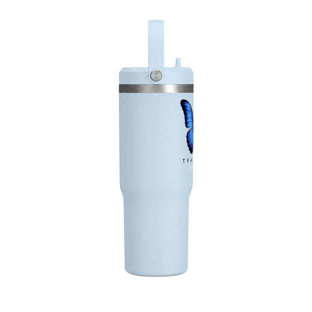 Butterfly Nomad Tumbler 32oz — Insulated Travel Mug with Blue Monarch Design