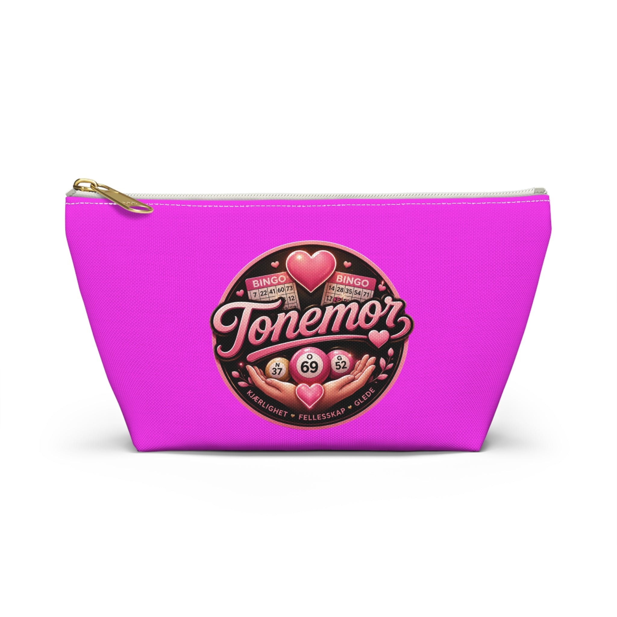 Pink Tonemor Bingo Accessory Pouch — T-Bottom Cosmetic Bag