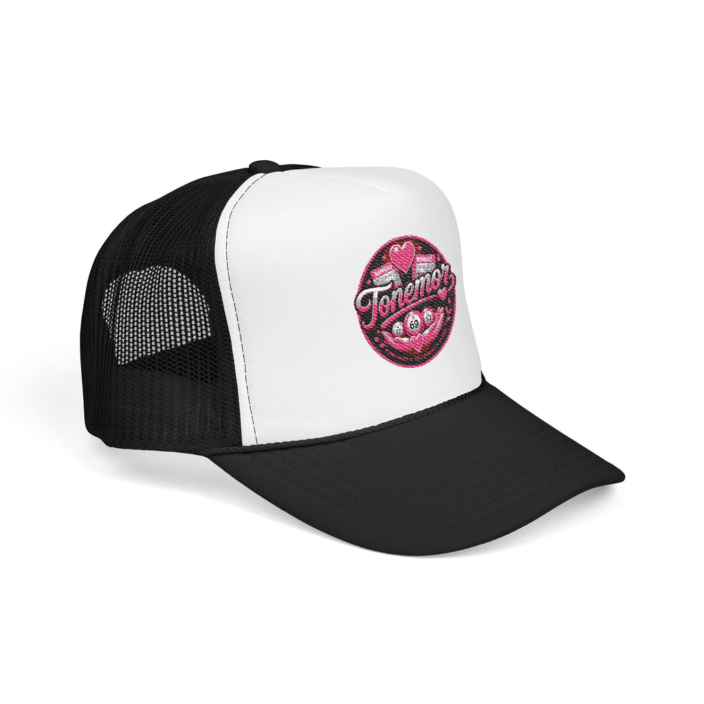 Foam Trucker Hat — Pink Glitter "Tenerme" Heart Patch Cap