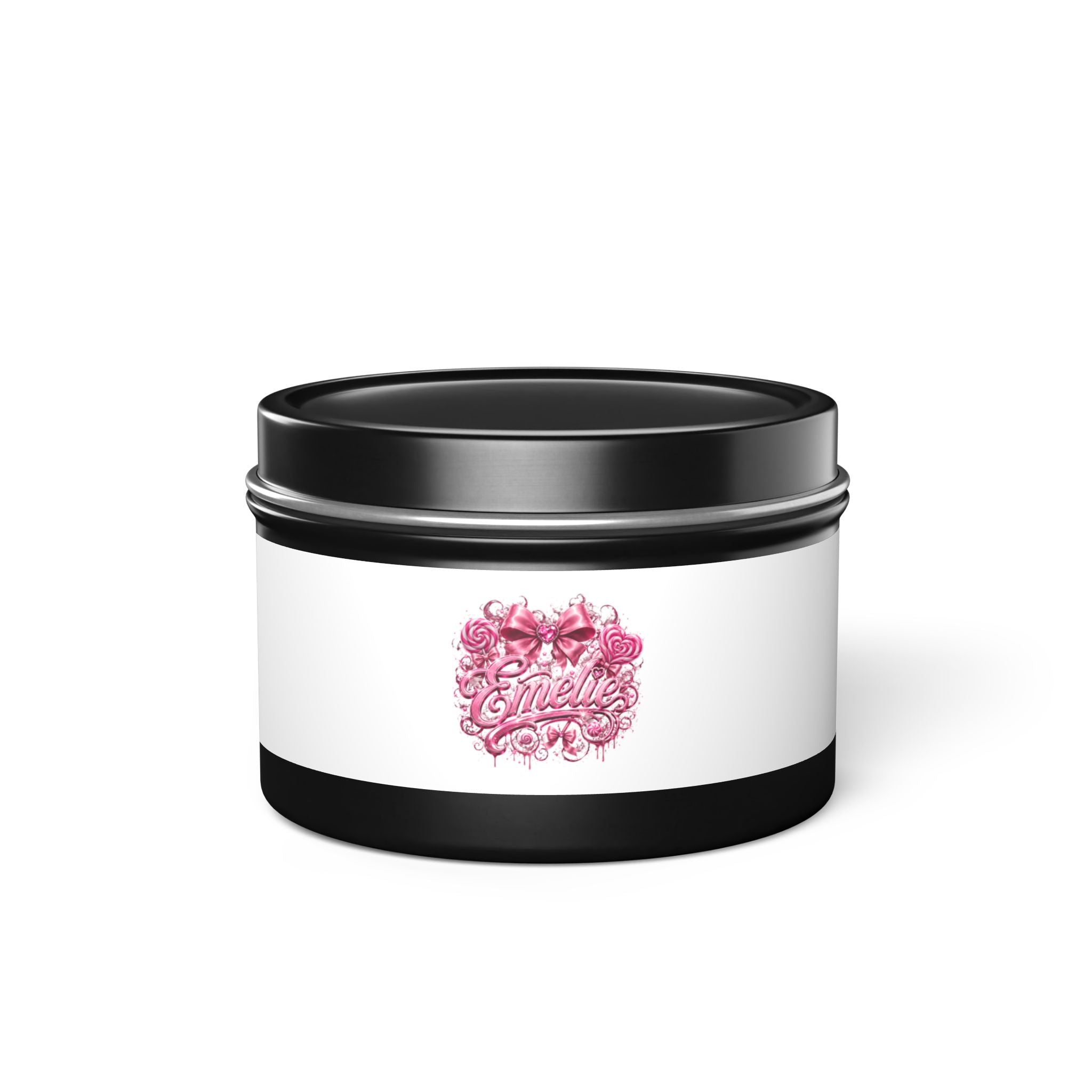 Floral Pink 'Hello' Tin Candle – Scented Decorative Travel Candle