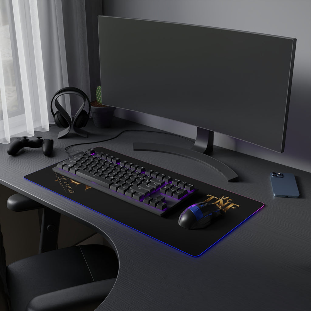 LED Gaming Mouse Pad — TNF The Naji Family Gold Crest RGB Desk Mat