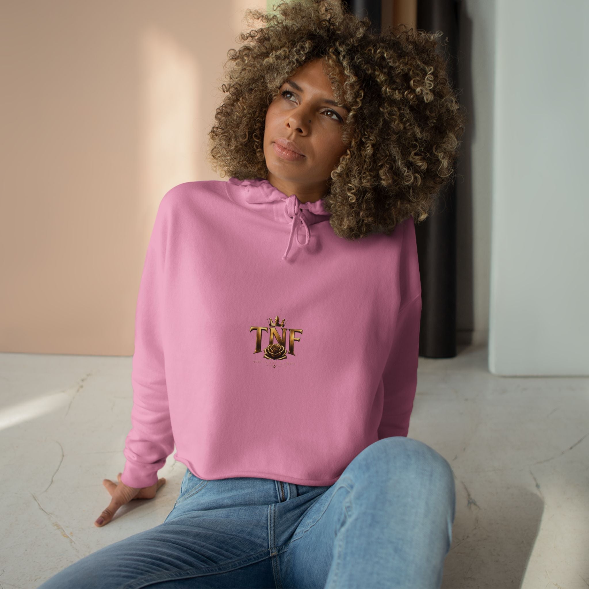 Cropped Hoodie — TNF Gold Crown & Rose Logo
