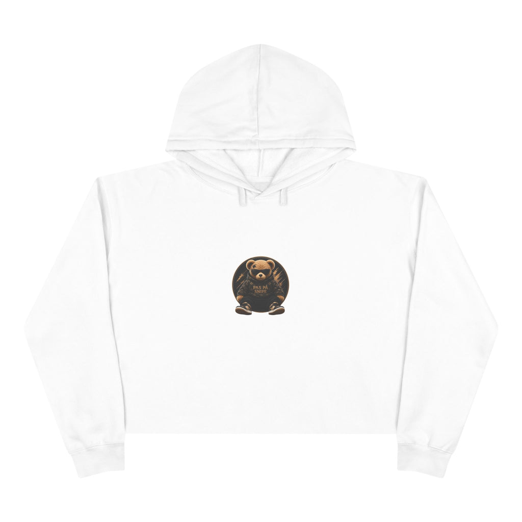 Teddy Bear Crop Hoodie — 'Kiss Me I'm Yours' Cute Graphic Cropped Hoodie