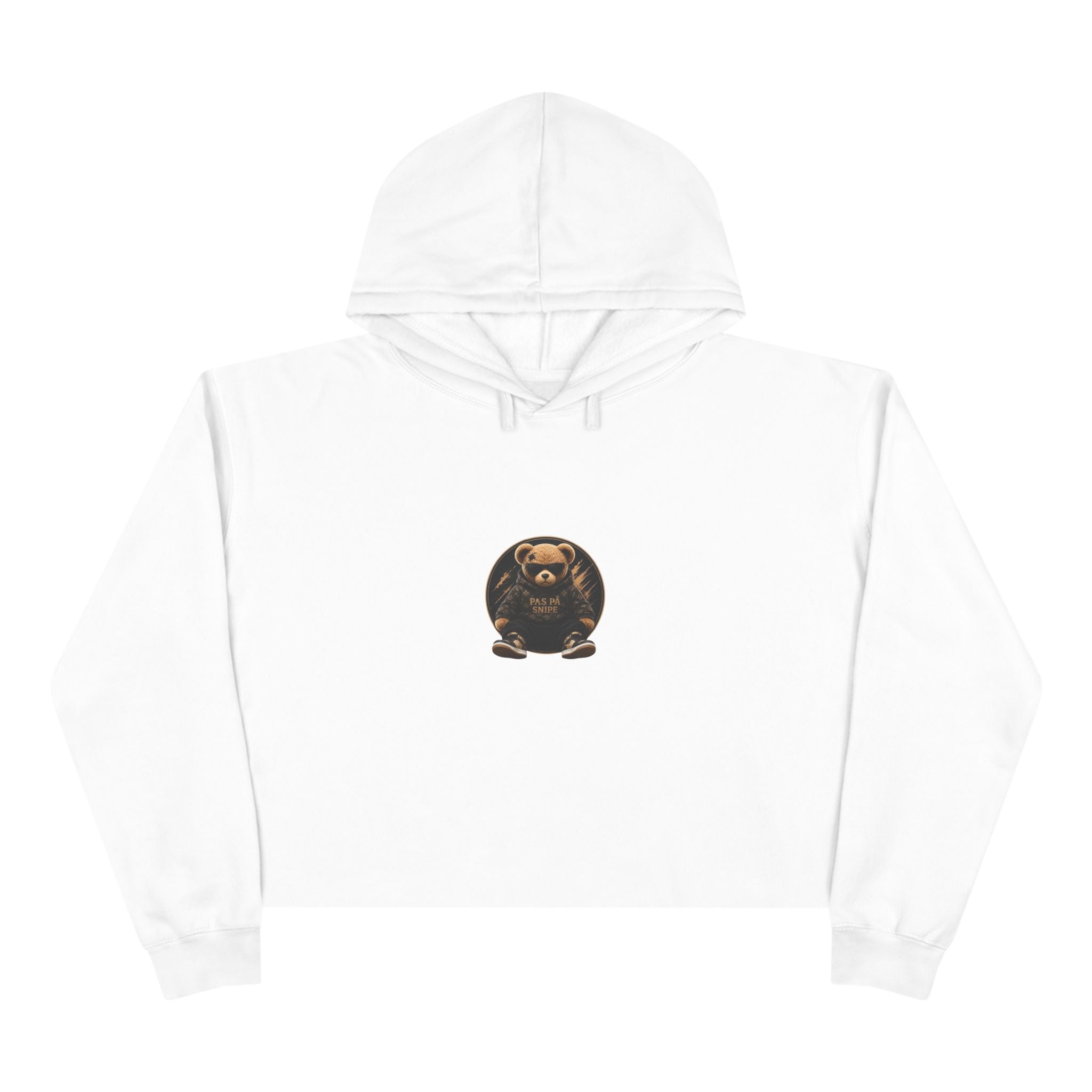 Teddy Bear Crop Hoodie — 'Kiss Me I'm Yours' Cute Graphic Cropped Hoodie