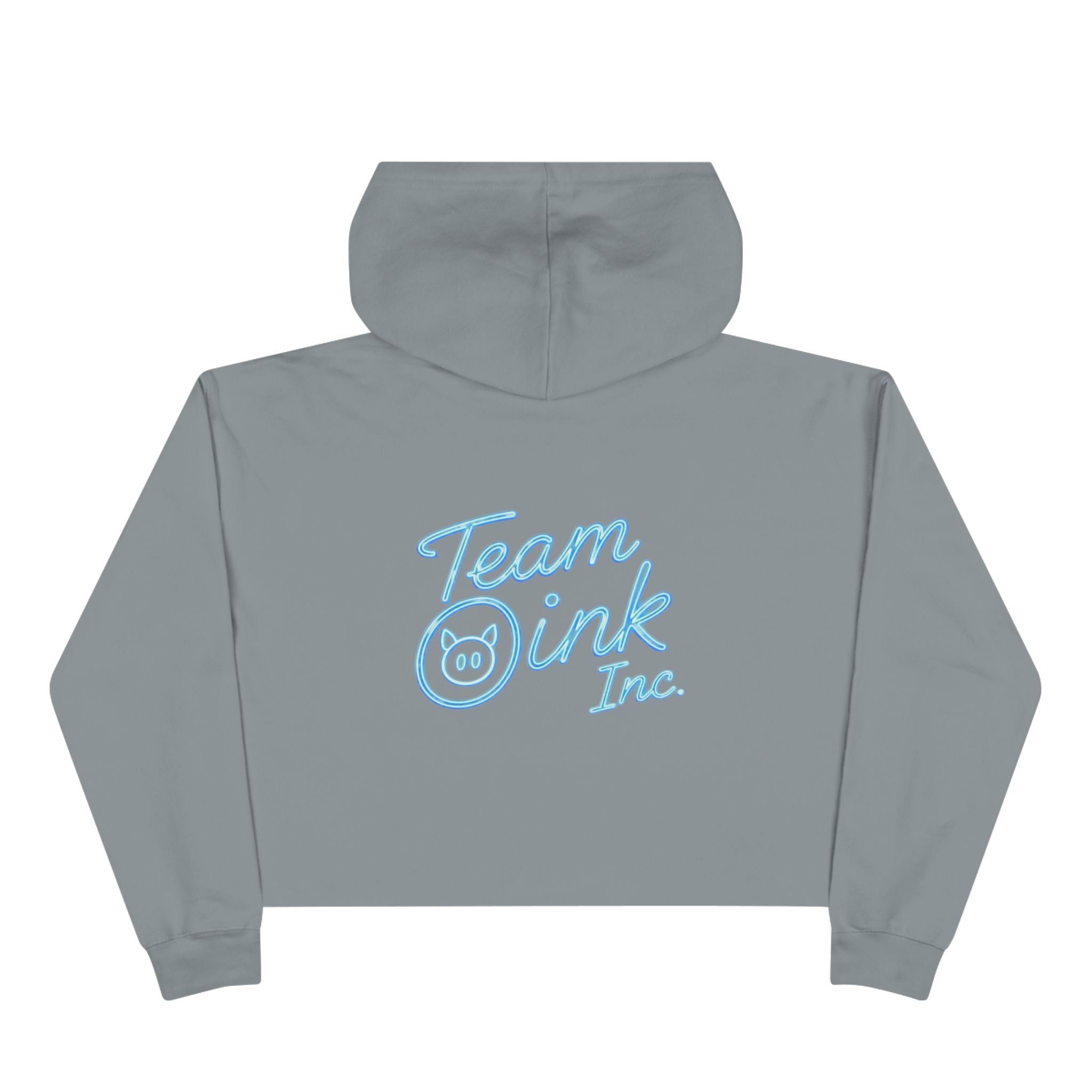 Team Oink Inc. Cropped Hoodie – Minimal Pastel Logo Crop Sweatshirt