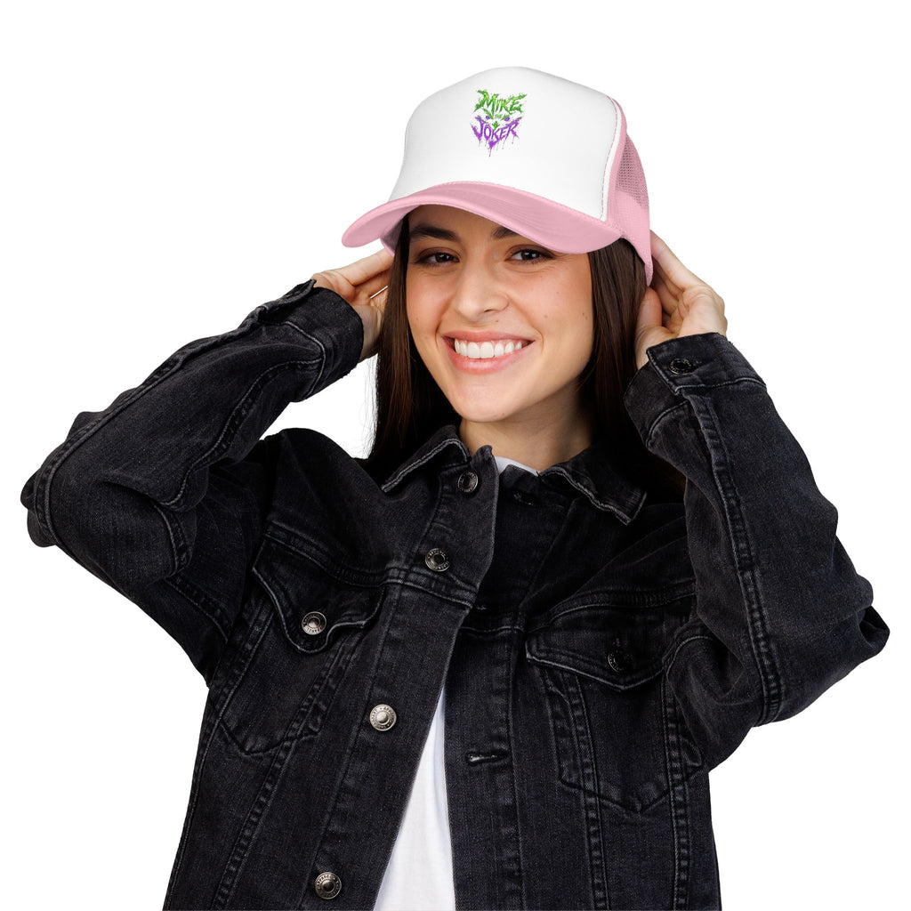 Trucker Hat with Neon Grunge Heart Logo
